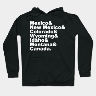 Continental Divide Trail States (White Font) Hoodie